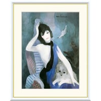 マリー・ローランサン 「ココ・シャネルの肖像」 額入り 複製画 高精彩工芸画 額装画 レプリカ エコールドパリ J1-174 【納期：約1週間】