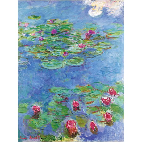★ モネ 「睡蓮 （リージョンオブオナー美術館）」 額入り 複製画 高精彩工芸画 額絵 額装画 名画 レプリカ 透明アクリル 印象派 J1-227 【納期：約1週間】