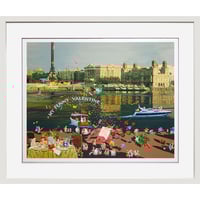 版画　ヒロ・ヤマガタ 「マイ ファニー バレンタイン」 シルクスクリーン　額入り　直筆サインあり　風景画　恋人たちのフェスティバル　ヒロヤマガタ　山形博導