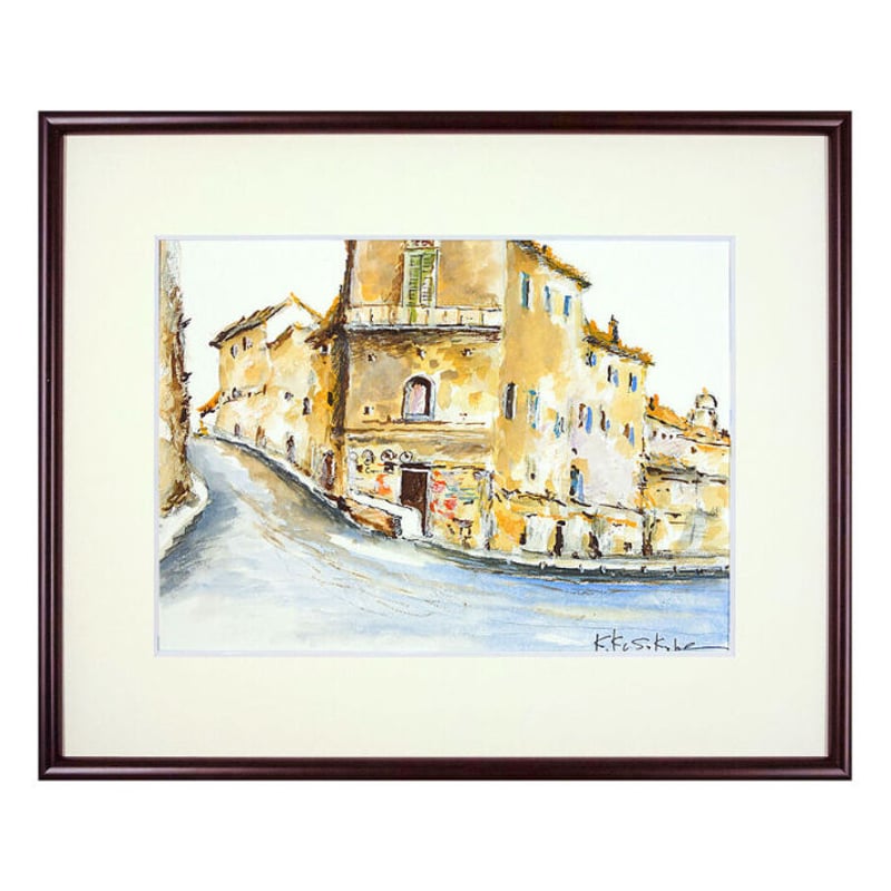 56cm額装イタリアで版画化☆リヴィエラ ヨーロッパ ポルトヴェーネレ