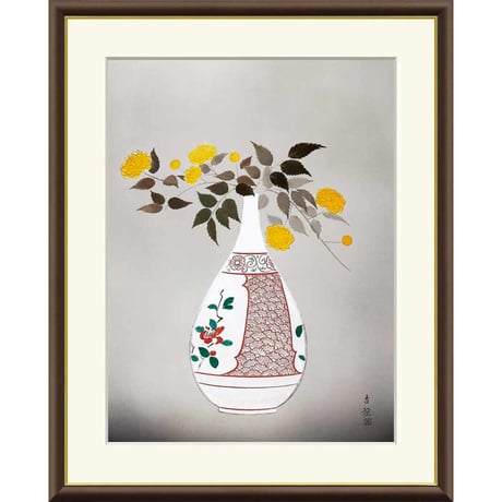 ● 小林古径 「八重山吹」  額入り 複製画 高精彩工芸画 額装画 日本画 名画 レプリカ 静物画 花鳥図 黄色の花 瓶花 メナード美術館（愛知）所蔵 J2-044 【納期：約1週間】