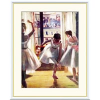 ドガ 「三人の踊り子」 額入り 複製画 高精彩工芸画 額装画 レプリカ 印象派 オペラ座 バレリーナ バレエ J1-166 【納期：約1週間】