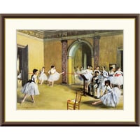 ドガ 「ル・ペルティエ街のオペラ座の稽古場」 額入り 複製画 高精彩工芸画 額装画 レプリカ 印象派 バレエ J1-165 【納期：約1週間】
