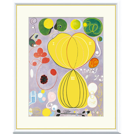 ヒルマ・アフ・クリント 「The Ten Largest, No.7, Adulthood」 額入り 複製画 高精彩工芸画 額装画 レプリカ 透明アクリル 抽象画  J1-219【納期：約1週間】