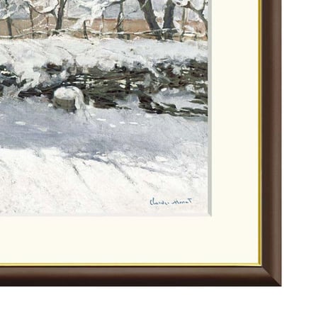 ★ モネ 「カササギ」 複製画 額付き 名画 レプリカ 作品 絵画 美術品 アート 風景画 印象派の巨匠 フランスの画家 洋画 Monet J1-026【納期：約１週間】
