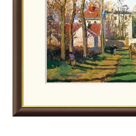 ピサロ 「村の入り口」 額入り 複製画 高精彩工芸画 レプリカ 印象派 風景画 パリ J1-082 【納期：約1週間】