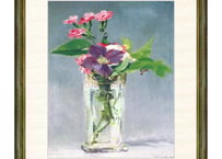 円山応挙「薔薇文鳥」 F4号(額外寸42×34cm) 高精彩工芸画+手彩入り