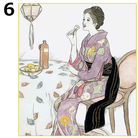 【色紙】 竹久夢二 全7種 特色工芸色画 複製画 日本画 名画 レプリカ 美人画 大正ロマン 女十題 長崎十二景 ゆうパケット発送【納期：在庫あり】
