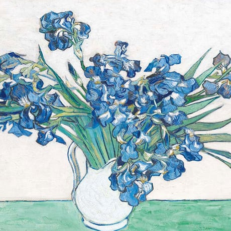 ★ ゴッホ 「アイリス」 額入り 複製画 高精彩工芸画 額絵 額装画 名画 レプリカ 透明アクリル ポスト印象派 サン=レミ時代 風景画 植物 J1-234 【納期：約1週間】