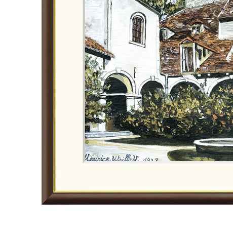 ユトリロ 「クレミューの回廊」 額入り 複製画 高精彩工芸画  額装画 レプリカ エコールドパリ 風景画 J1-128 【納期：約1週間】