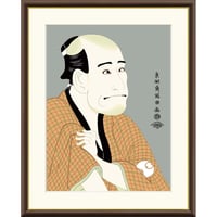 ● 東洲斎写楽 「金貸石部金吉」嵐竜蔵 額入り 複製画 高精彩工芸画 江戸の浮世絵 レプリカ 役者絵 錦絵 大首絵 木版画 山種美術館所蔵 J5-G020 【納期：1週間】