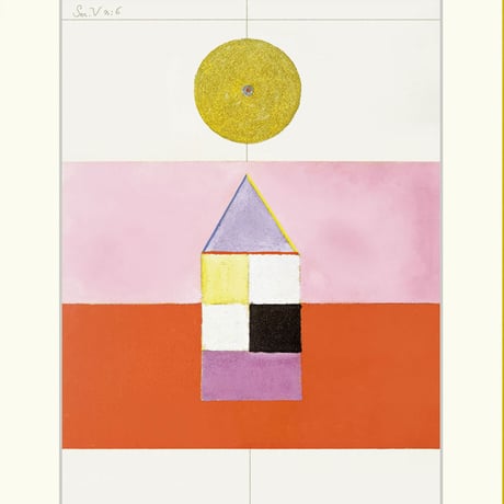 ヒルマ・アフ・クリント 「Series V No.6」額入り 複製画 高精彩工芸画 額装画 レプリカ  抽象画 J1-224 【納期：約1週間】