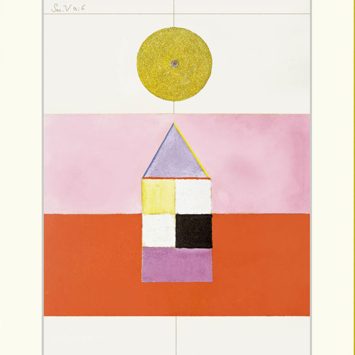 ヒルマ・アフ・クリント 「Series V No.6」額入り 複製画 高精彩工芸画