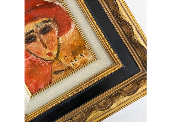 織田広喜油絵F4号織田廣喜少女額装品