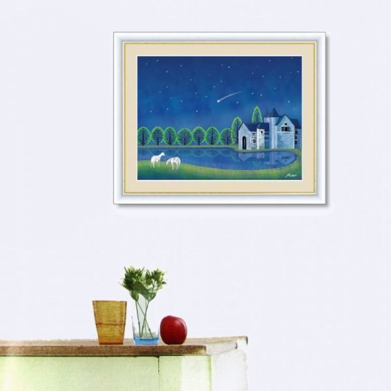 アンティーク】額装 額縁 「赤富士」 倉田立美 作 富士山 日本画