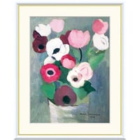マリー・ローランサン 「アネモネ」 額入り 複製画 高精彩工芸画 額装画 レプリカ エコールドパリ 花 静物画 J1-176 【納期：約1週間】