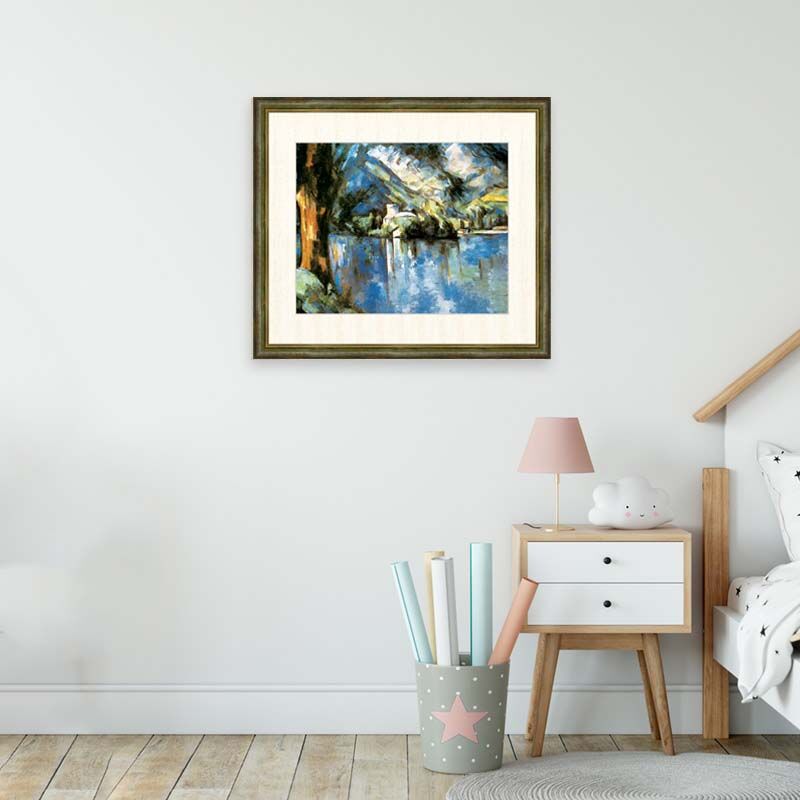 ポール・セザンヌ『アヌシー湖』高精細巧芸画 F8号 新品 絵画 世界の名画 インテリアアート 西洋画 風景 湖 複製