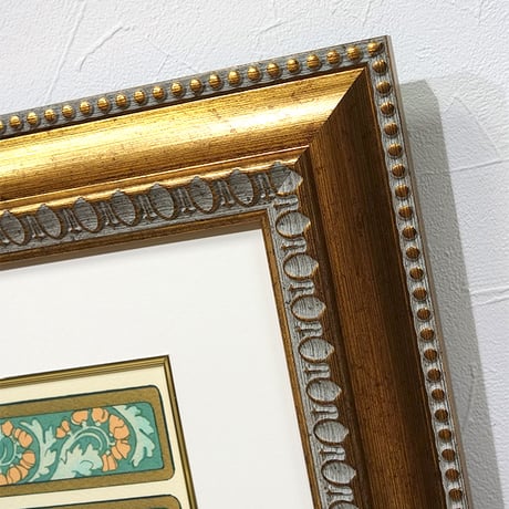 ★ 版画 ミュシャ 「羽根」 リトグラフ　額入り　大型絵画　ミュシャ財団承認 エンボス印　羽根ペン　La Plume　Feather　文学　美人画　アールヌーヴォー 装飾パネル　タテ長　YE456