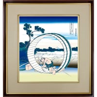 【色紙額】 葛飾北斎「尾州不二見原（びしゅうふじみがはら） 」富嶽三十六景 複製色紙額 特殊工芸画 額入り 風景画 浮世絵 絵画 美術品 K3-013