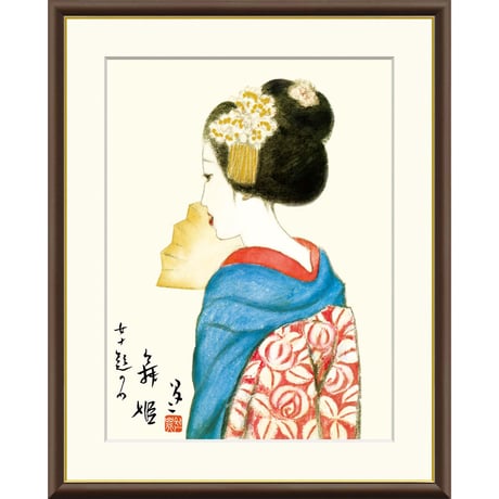 チ*コ様 竹久夢二/版画　模写　複製　「想い」額入り チ*コ様 竹久夢二/版画 模写 複製 「想い」額入り 竹久夢二/版画