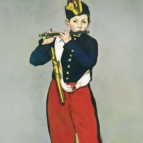 マネ 「笛を吹く少年」 額入り 複製画 高精彩工芸画 額装画 レプリカ 印象派 人物画 J1-041 【納期：約1週間】