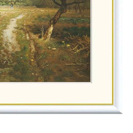 ★ ミレー 「春」 額入り 複製画 高精彩工芸画 額絵 額装画 名画 レプリカ 透明アクリル バルビゾン派 風景画 黒澤明「夢」映画 J1-013 【納期：約1週間】
