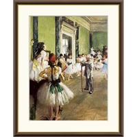 ドガ 「ダンスのレッスン」 額入り 複製画 高精彩工芸画 額装画 レプリカ 印象派 オペラ座 バレリーナ バレエ J1-162 【納期：約1週間】