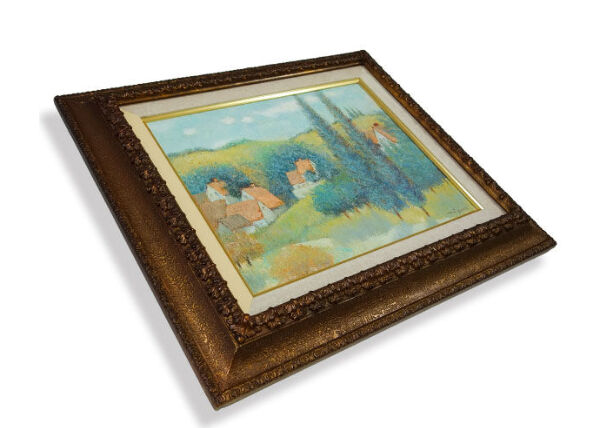 油絵「プラハの橋」原画M10号