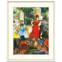 ドガ 「カフェ・コンセール、レザンバサドゥール」 額入り 複製画 高精彩工芸画 額装画 レプリカ 印象派 J1-164 【納期：約1週間】
