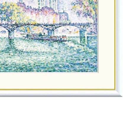 シニャック 「ポンデザール」 額入り 複製画 高精彩工芸画  額装画 レプリカ 風景画 ポスト印象派 点描画 J1-135 【納期：約1週間】