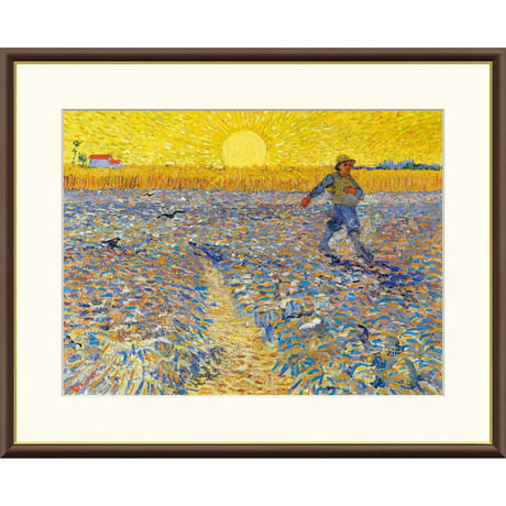 ★ ゴッホ 「種まく人」 額入り 複製画 高精彩工芸画 額絵 額装画 名画 レプリカ 透明アクリル ポスト印象派 アルル時代 クレラーミューラー美術館所蔵  J1-242 【納期：約1週間】