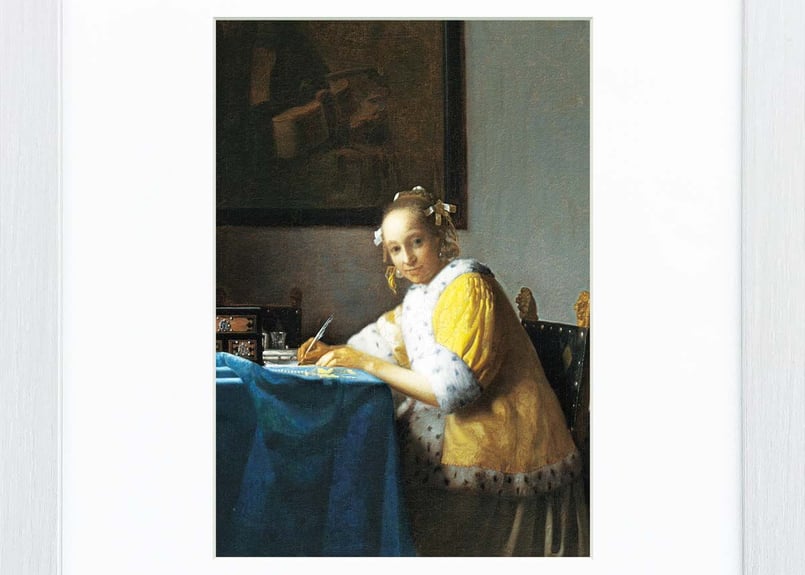 フェルメール「手紙を書く女」美術工芸版画 世界の名画 おうち美術館