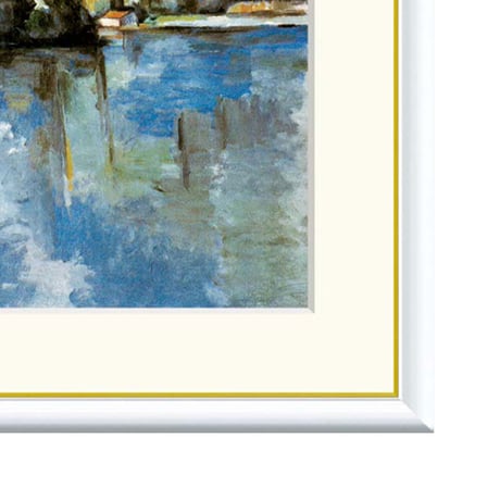 セザンヌ 「アヌシー湖」 額入り 複製画 高精彩工芸画  額装画 レプリカ 印象派 近代絵画 風景画 J1-055 【納期：約1週間】