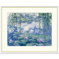 ★ モネ 「睡蓮 （モネ 睡蓮のとき／カバー作）」 額入り 複製画 高精彩工芸画 額絵 額装画 名画 レプリカ 透明アクリル 印象派 J1-225 【納期：約1週間】