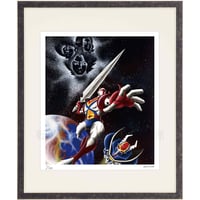 タツノコプロ監修 「宇宙の騎士 テッカマン」 ジークレー版画 額入り 複製画 昭和のテレビアニメ 1975年TV放映 スペースアニメ 【四つ切】【C8020】