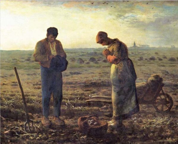 美品】ジャン=フランソワ・ミレー晩鐘絵画複製画ジェル加工高級額装 美品】ジャン=フランソワ・ミレー晩鐘絵画複製画ジェル加工高級額装