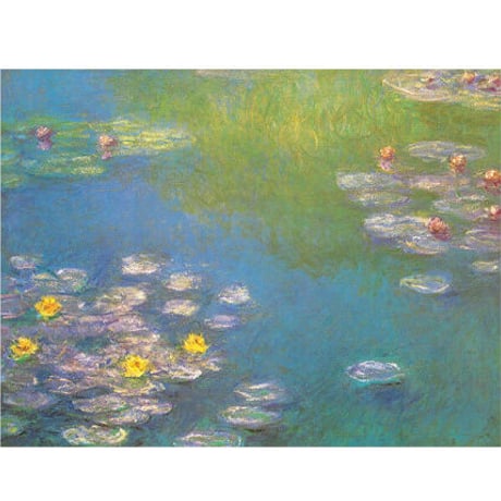 ＊ クロード・モネ 「睡蓮（1908年）」 F6号　額入り　複製画　名画額縁　風景画　ジクレー　透明ジェル加工　透明アクリル　印象派 【世界の名画】