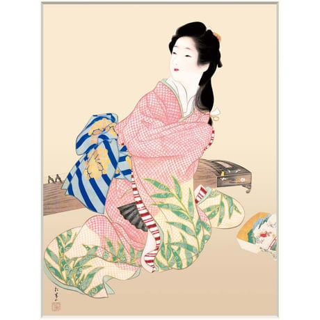 ● 上村松園 「娘深雪」 額入り 複製画 高精彩工芸画 額装画 日本画 名画 レプリカ 美人画 朝顔日記 足立美術館（島根）所蔵 J2-024 【納期：約1週間】