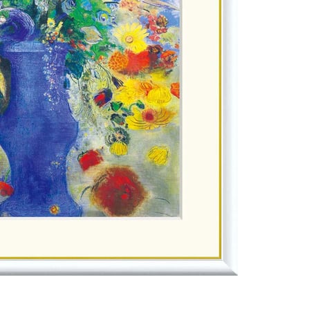 オディロン・ルドン 「グランブーケ」 額入り 複製画 高精彩工芸画 額装画 レプリカ 象徴主義 静物画 花束 J1-152 【納期：約1週間】