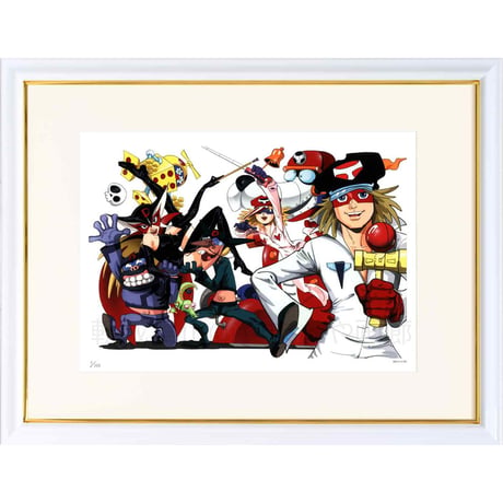 タツノコプロ監修 「タイムボカンシリーズ ヤッターマン8 （特大・ヨコ）」 ジークレー版画 額入り 複製画　昭和のテレビアニメ　1977年TV放映 Yatterman 【大全紙】【C8035】