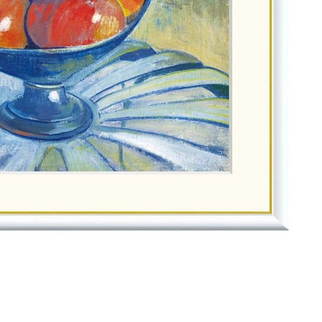 ゴーギャン 「ガーデンチェアのフルーツ皿」 額入り 複製画 高精彩工芸画  額装画 レプリカ ポスト印象派 静物画 J1-143 【納期：約1週間】