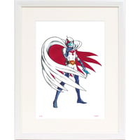 タツノコプロ監修 「科学忍者隊ガッチャマン ! 」 ジークレー版画 額入り 複製画 1972年TV放映 昭和のテレビアニメ 吉田すずか レトロ 大鷲の健 【半切】【C6306】