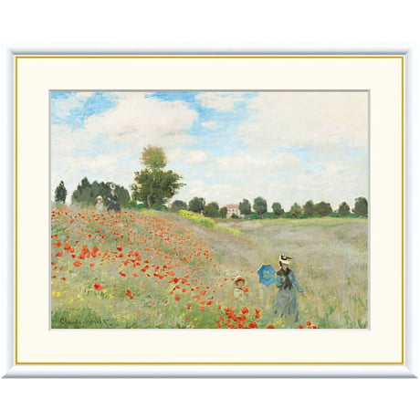★ モネ 「ひなげし」 額入り 複製画 高精彩工芸画 額絵 額装画 名画 レプリカ 透明アクリル 印象派 アート J1-029【納期：約1週間】