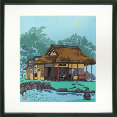 水彩画ジクレー版画「中山の大藤」（柳川市）