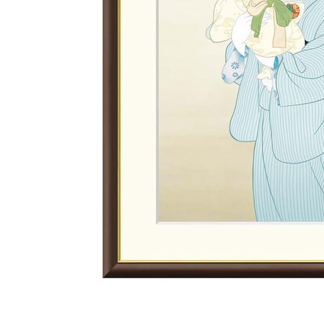 ● 上村松園 「母子」 額入り 複製画 高精彩工芸画 額装画 日本画 名画 レプリカ 美人画 重要文化財 国立近代美術館（東京）／所蔵 J2-026 【納期：約1週間】