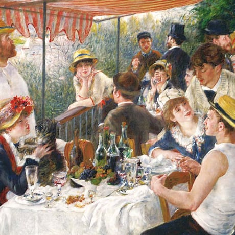 ★ ルノワール 「舟遊びをする人々の昼食」 額入り 複製画 高精彩工芸画 額絵 額装画 名画 レプリカ 透明アクリル 印象派 人物画 J1-039 【納期：約1週間】