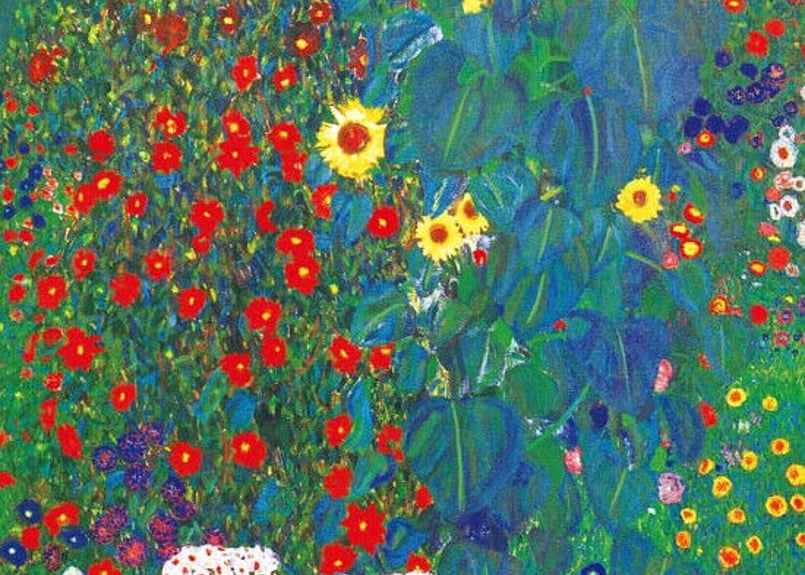 クリムト「ひまわりの咲く農家の庭」美術工芸版画 世界の名画 おうち 