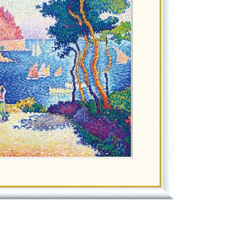シニャック 「ノーリ岬」 額入り 複製画 高精彩工芸画  額装画 レプリカ  風景画 ポスト印象派 点描画 J1-137 【納期：約1週間】