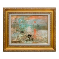 ＊ モネ 「印象、日の出」 F6号　額入り　複製画　名画額縁　風景画　ジクレー　透明ジェル加工　透明アクリル　印象派 【世界の名画】