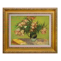 ゴッホ 「アイリスのある花瓶、黄色い背景」 F6号 額入り 複製画 静物